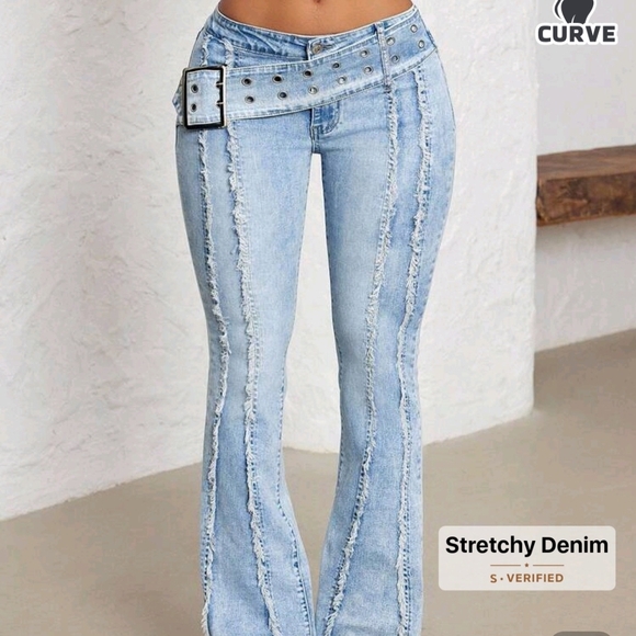 SHEIN Denim - SHEIN Light Blue Boot Cut Jeans